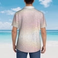 thumbnail image 6 of Balery Glitter Light Pearl Print Men's Hawaiian Shirts Short Sleeve Beach Shirt Relaxed Fit Vacation Button Down Shirts-X-Large, 6 of 9