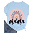 thumbnail image 2 of Anbech Rainbow MAMA Shirt for Womens Graphic Tshirts Short Sleeve Mother's Day Causal Summer Tops, 2 of 3