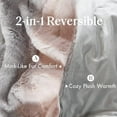 thumbnail image 4 of Soft Faux Fur Blanket, Plush Reversible Throw for Home Decor, Luxuriously Soft All Seasons Fuzzy & Cozy Knitted Throw, 50x60 Blush/Grey, 4 of 5
