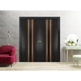 thumbnail image 3 of Sliding Closet Double Bi-fold Doors | Planum 1010 Matte Black with Frosted Glass | Sturdy Tracks Moldings Trims Hardware Set | Wood Solid Bedroom Wardrobe Doors, 3 of 5