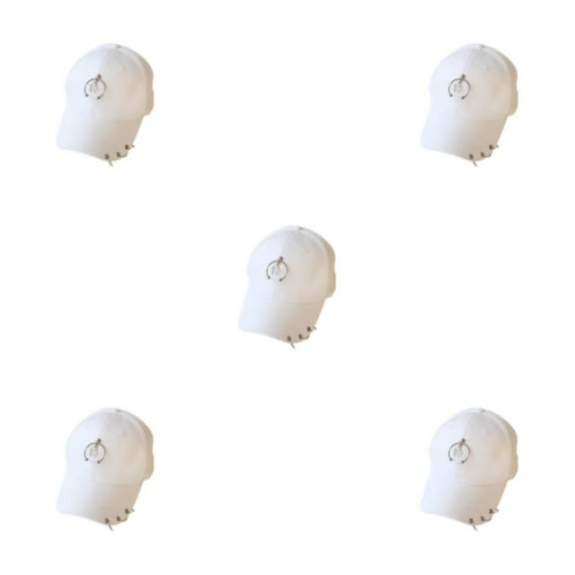 Transemion Classic Baseball Cap With Ring Decoration For Elegant Touch Ring Baseball Cotton Hat Match Style Quick-drying Beach Semi-ring White 5Set