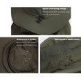 thumbnail image 3 of Chapeau de Pêche Protection Solaire Été Mode Large Bord (Vert Armée), 3 of 4