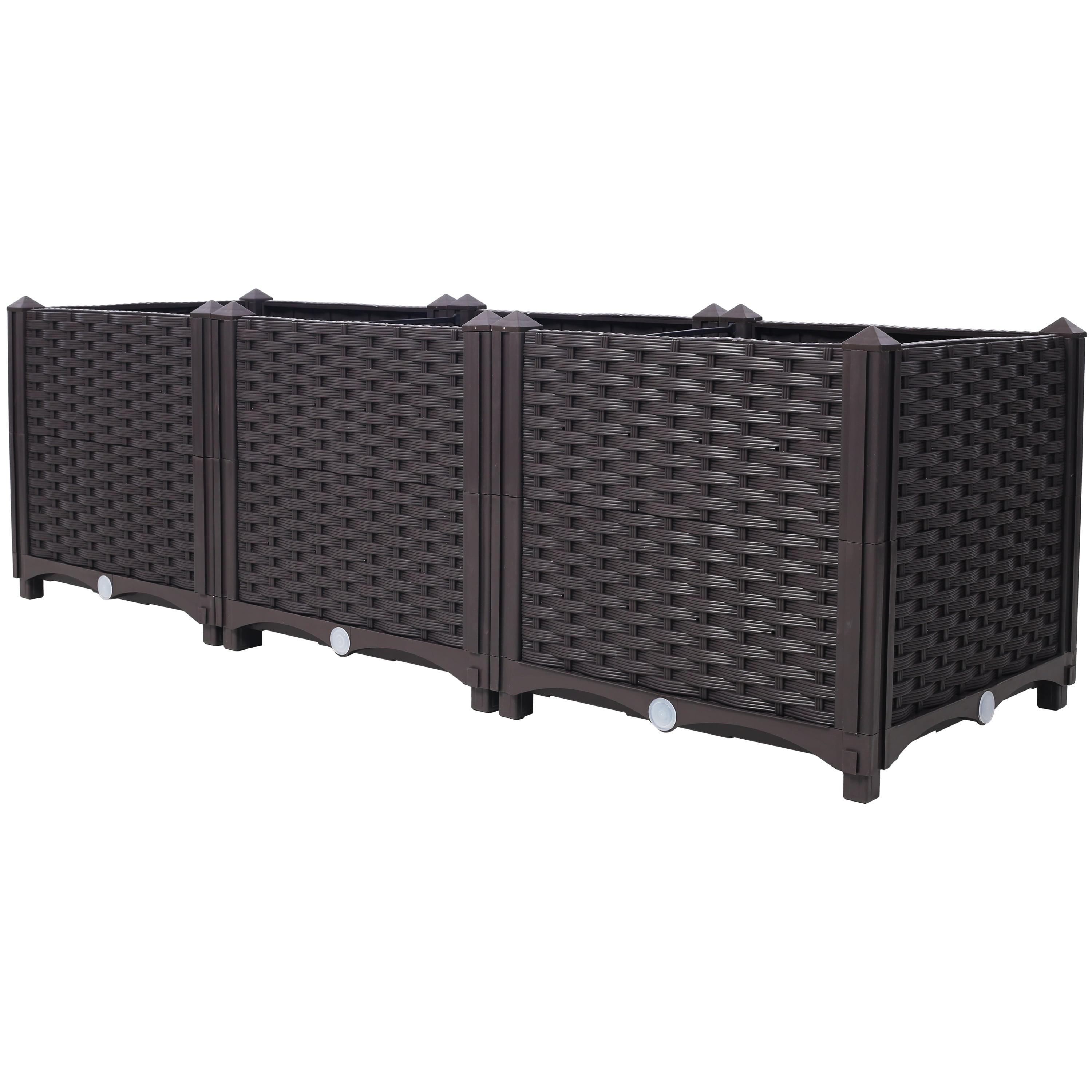 Deep Raised Garden Bed Plastic Planter Boxes for Vegetables Flowers Herbs and Succulents,Self-Watering Planter Box Raised Bed to Grow Flowers, Herbs & Vegetables