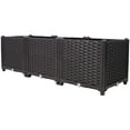 thumbnail image 3 of Olurrisa Deep Raised Garden Bed Plastic Planter Boxes for Vegetables Flowers Herbs and Succulents,Self-Watering Planter Box Raised Bed to Grow Flowers, Herbs & Vegetables, 47.2" L X 15.7" D X 14.7" H, 3 of 9