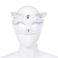thumbnail image 1 of Máscara de gato para mujer Decoración elegante de diamantes de imitación, máscara de , media cara para disfraces Night Club Carnival Stage Pe Blanco Salvador Accesorios de mascarada, 1 of 5