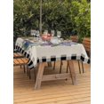 thumbnail image 3 of Outdoor Tablecloth with Umbrella Hole for Patio/Picnic/Party/Camping, Watercolor Hydrangea Waterproof Table Cloth Rectangle Table Cover Washable, Country Flowers Wreath Plants Plaid Beige (60"x 120"), 3 of 8