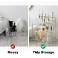 thumbnail image 5 of WLHONG Makeup Organizer for Vanity,2-Tier Bathroom Organizer Countertop with Makeup Brush Holder,Acrylic Bathroom Organizer for Makeup Cosmetics,Lotions,Perfumes-Amber Gold, 5 of 6