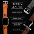 thumbnail image 3 of Bulldogs Premium Leather Unisex Watch Band for Apple Watch - 42/44/45/49mm (46mm Series 10) Short Tan by Affinity Bands, 3 of 5