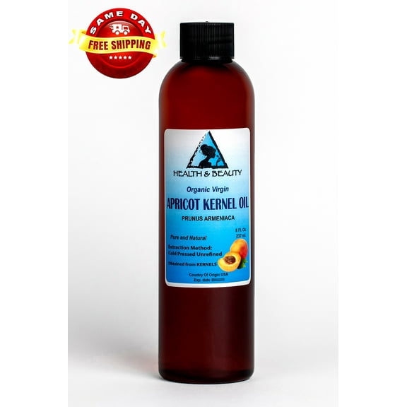 Apricot Kernel Oil Unrefined Organic Virgin Cold Pressed Raw Natural Pure 8 oz