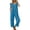 Blue, variant on Women's Summer Casual Sleeveless Jumpsuit Round Neck Solid Romper with Side Pockets Blue M