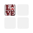 thumbnail image 2 of Kll Square Drink Coasters Set Of 4,Pu Leather Absorbent Coasters Set Decorative Coffee Cup Coasters Housewarming Gift For Home Decor-Buffalo Plaid Love And Gnome, 2 of 9