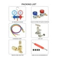 thumbnail image 3 of Gauges Manifold Gauge Set for R410A R22 R134a R404A Refrigerant 3 Way Household Safety Valves 3 Hoses Adapters ,Wide Use, 3 of 7