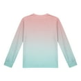 thumbnail image 5 of Efsteb Girls Tops Long Sleeve Soft Crew Neck Gradient Print Casual Comfy Tunic Tops for All-Season Styles（Pink，7 Years）, 5 of 6