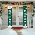 thumbnail image 2 of Aidoshy Christmas Porch Sign, Merry Christmas Banner Indoor Outdoor Xmas Decorations, New Year Plaid Hanging Banners Sign for Holiday Party Supplies Home Garage Welcome, 2 of 5