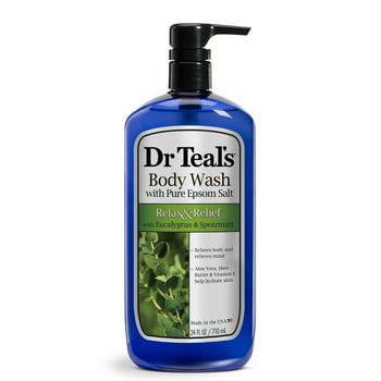 Dr Teal's Body Wash with Pure Epsom Salt, Relax &  with Eucalyptus & Spearmint, 24 fl oz.