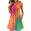 thumbnail image 1 of Vestido sin Mangas para las Mujeres Pullover de Botón, Vestido de Poliéster Impreso Casual, Ropa Diaria de Verano sin Mangas de las Mujeres, 1 of 4