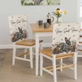 thumbnail image 5 of Gray Rabbits Dining Chair Back Cover Only, Cotton Pine Fruit Home Sweet Linen Texture Set of 6 Chair Back Covers, Removable Washable for Dining Room, Banquet & Holiday Decoration, 5 of 9