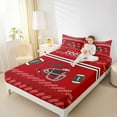 thumbnail image 4 of Homewish Cartoon Sport Helmet Full Size Sheets for Teen, Modern Football Soccer Lover Bed Sheets, Crimson Brown Sheet Sets, Super Cozy Room Decor, 4-Piece, 4 of 7