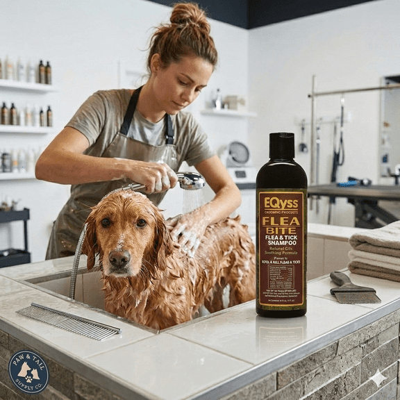 EQyss Flea Bite Shampoo 16 oz. Natural Oils pH Balanced Flea & Tick Dogs Cats