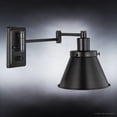thumbnail image 3 of Luxury Traditional Indoor Wall Sconce, 9.625''H x 8.25''W, with Modern Farmhouse Style Elements, Colonial Design, Midnight Black Finish and Black, UHP3311, 3 of 7