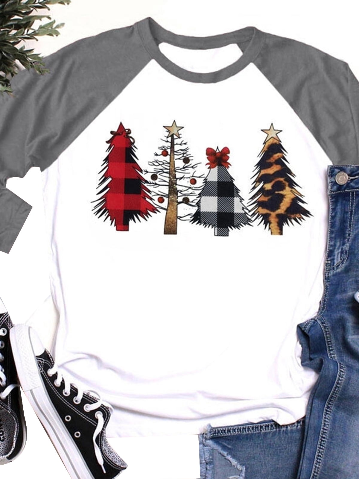 DYMADE Women Merry Christmas T-Shirt 