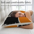 thumbnail image 5 of Orange Black Pillow Covers, Linen Long Throw Pillow Case, Farmhouse Striped Modern Abstract Art Holiday Pillow Protector Decorative Cushion Cover for Living Room/Bedroom 20" x 30", 5 of 8