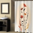 thumbnail image 2 of Fabric Shower Curtain, Abstract Flowers Leaves Hand Painting Floral Plants Shower Curtains with 12 Hooks Waterproof Machine Washable Bath Curtains for Bathroom, 54 x 78in, 2 of 6