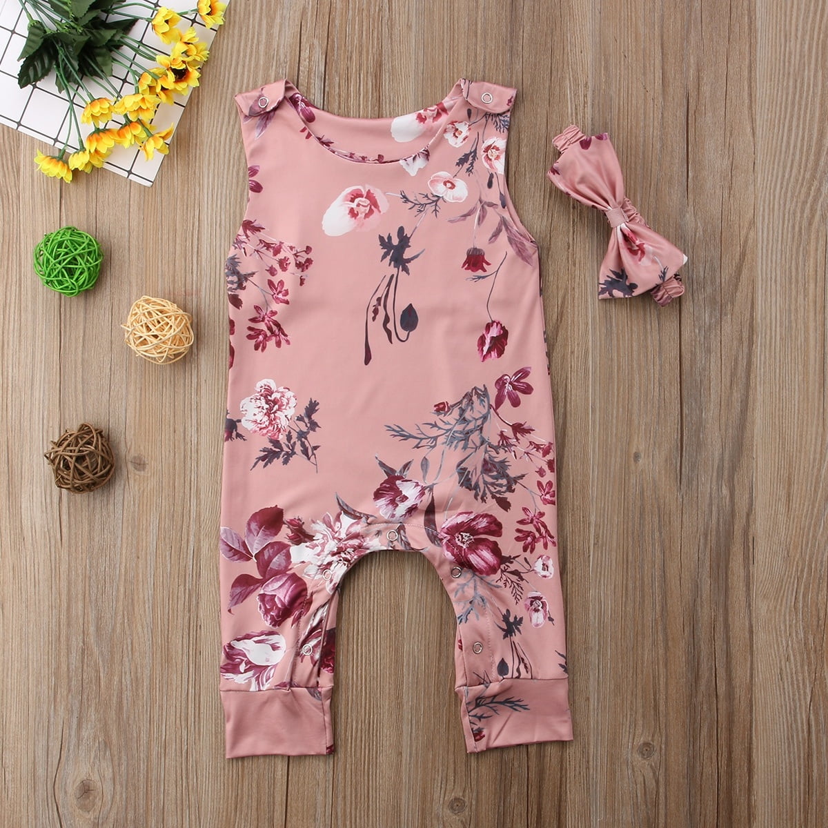 Newborn Infant Baby Girl Jumpsuit Bodysuit Floral Lace Romper Outfits Sunsuit 
