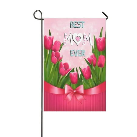 MYPOP Best Mom Ever Birthday Long Garden Flag Banner 12 x 18 (Best Performing Banner Ad Sizes)