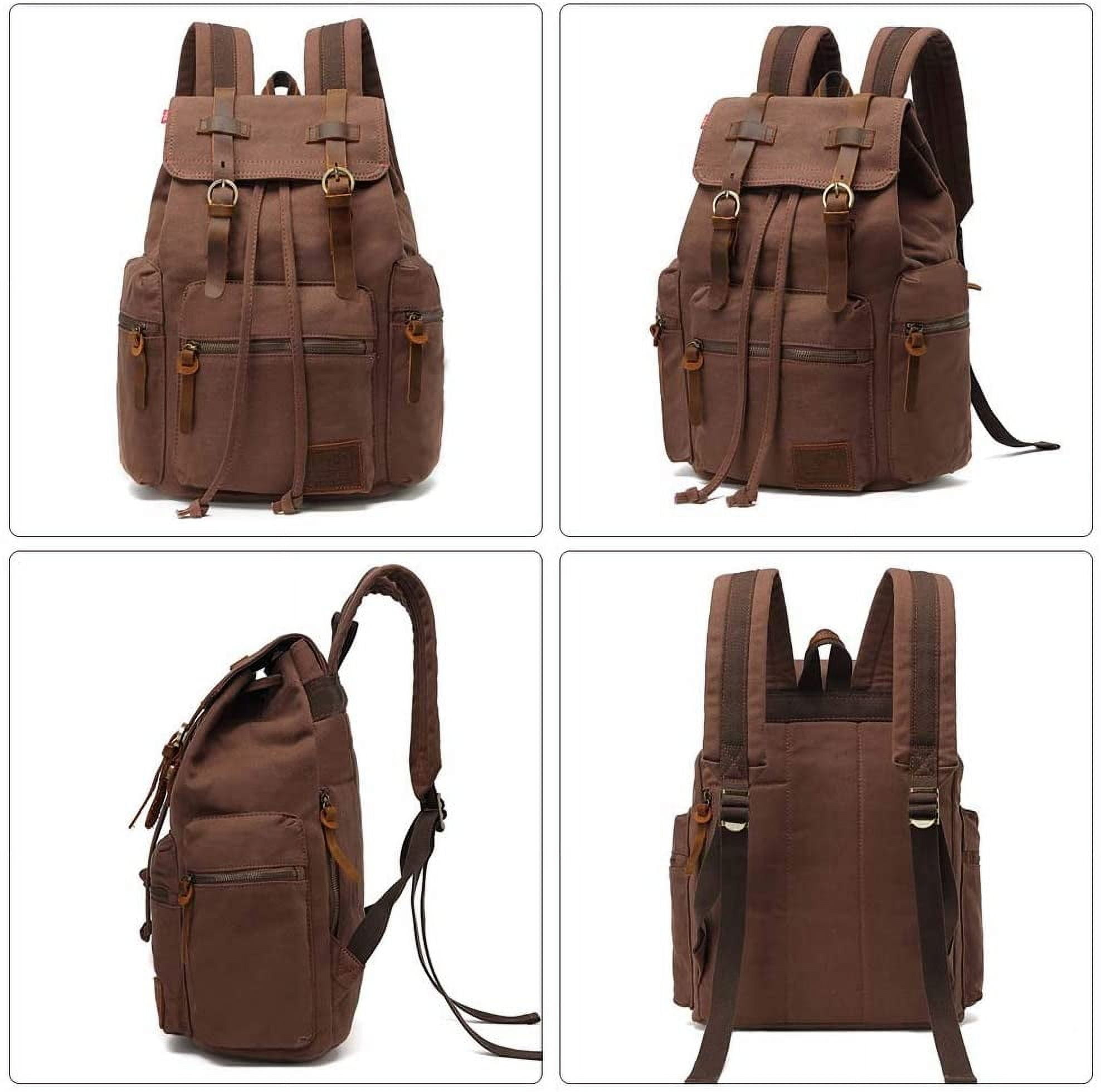 AUGUR Canvas Vintage Backpack 35L, Large Capacity Travel Laptop Backpack Fits 13–16 Inch, Unisex