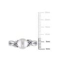 thumbnail image 3 of Everly Women's Cultured Pearl and Diamond 10k White Gold Ring, 3 of 6