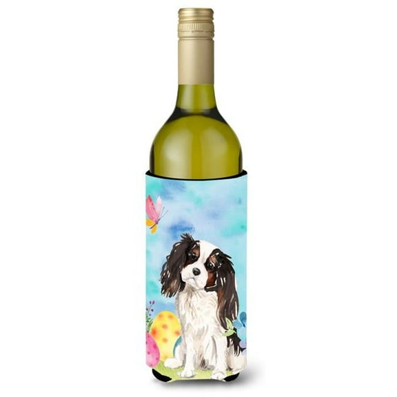Tricolor Cavalier Spaniel Easter Wine Bottle Beverge Insulator Hugger