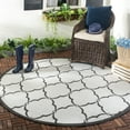 thumbnail image 2 of SAFAVIEH Beach House Sharla Geometric Indoor/Outdoor Area Rug, Light Grey/Charcoal, 4' x 4' Round, 2 of 6