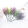 thumbnail image 2 of Decoración de boda, flores falsas, decoración de mesa de flores de plástico, accesorios para arreglos florales en macetas, simulación de flocado de 5 tenedores, lavanda y trigo, 2 of 6