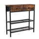 thumbnail image 2 of Mesa de entrada con 2 cajones Estantería metálica para entrada Mesa auxiliar de madera Estantería abierta Mesa de café Mueble esquinero 2 estantes de malla metálica Mesa consola para entrada, 2 of 10