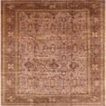 thumbnail image 1 of Ahgly Company Indoor Square Mid-Century Modern Mahogany Brown Oriental Area Rugs, 7' Square, 1 of 6