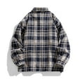 thumbnail image 4 of Tawop Coats for Men Long Sleeve Hoodless Casual Plaid Fall Jackets for Men,Black,L, 4 of 4