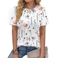 thumbnail image 3 of Fantaslook Womens Summer Tops Dressy Casual Short Sleeve Shirts Crew Neck Tunic Floral Blouses, 3 of 9