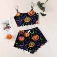 thumbnail image 2 of CONFREE Halloween Pajamas For Women Sleeveless Cartoon Pumpkin Ghost Sleepwear Tank Tops Shorts Hallowmas Pjs For Women Cozy Nightwear, 2 of 3