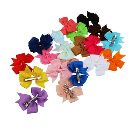 TAILTOSS 20Pack Metal Alligator Clip Small Bow Clips Hair Accessories for Young Girls