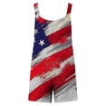thumbnail image 2 of American Flag Overalls Women, 4th of July Romper Cover Up Short Casual Outfits, 2 of 7