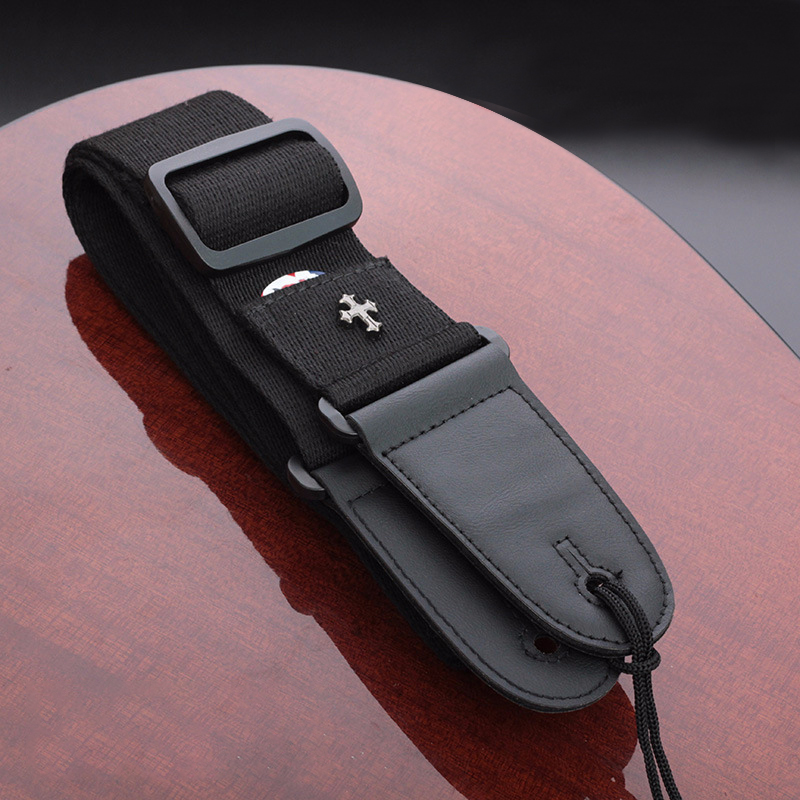 Longteam Electric Guitar Strap Acoustic Folk Guitarra Vintage Guitar Straps with Pick Pocket