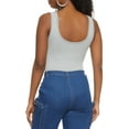 thumbnail image 3 of Womens Ribbed Knit Seamless Scoop Neck Sleeveless Bodysuit, 3 of 5