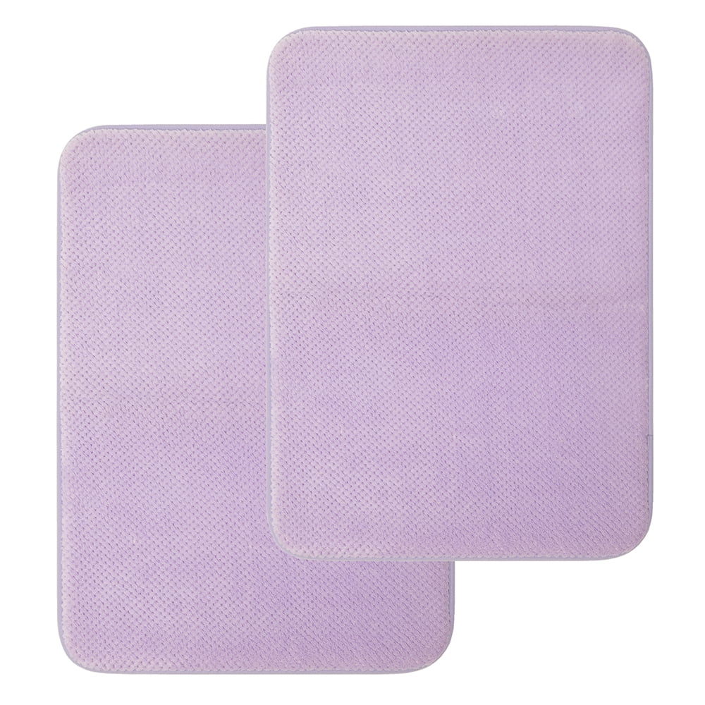 Mainstays 2pk. Foam Bath Solid Bath Rug, Lavender Sky, 17'x23.5'