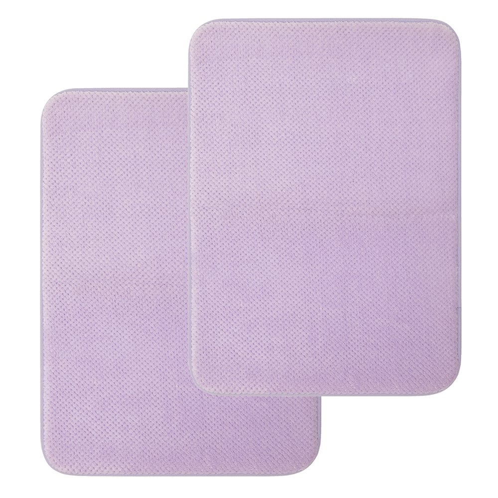 Mainstays 2pk. Foam Bath Solid Bath Rug, Lavender Sky, 17"x23.5