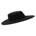 thumbnail image 2 of Women Hats Solid Color Wide Brim Flat Top Formal Top Hat, 2 of 6