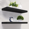 thumbnail image 4 of ZZkhGo Floating Shelf 2 Pc Modern Solid Wood Wall Rack 5.9 In Storage Wall Mounted Display Rack With Concealed Heavy Duty Metal Bracket 15.74 In, 4 of 5