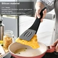 thumbnail image 5 of 3 In 1 Kitchen Silicone Spatula Tongs For Cooking, Serving Heat Resistant Detachable Flexible Flipping Clip, Suitable for Frying, Grilling, Barbecue, Baking - Grey-Black, 5 of 7