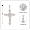 thumbnail image 3 of Cross Pendant for Men 7/8 Cttw Round Lab Grown Diamond Christian Religious Faith Pendant in 14K Rose Gold Over Sterling Silver Jewelry for Him, 3 of 6