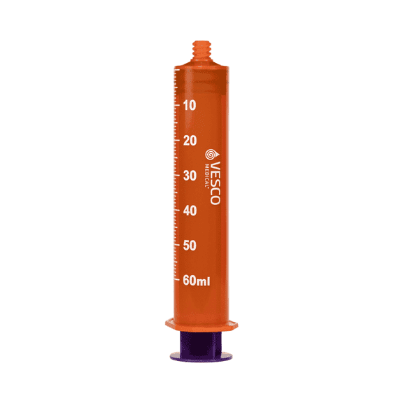 Vesco Medical ENFit Amber Syringes 60ml - Pack of 1